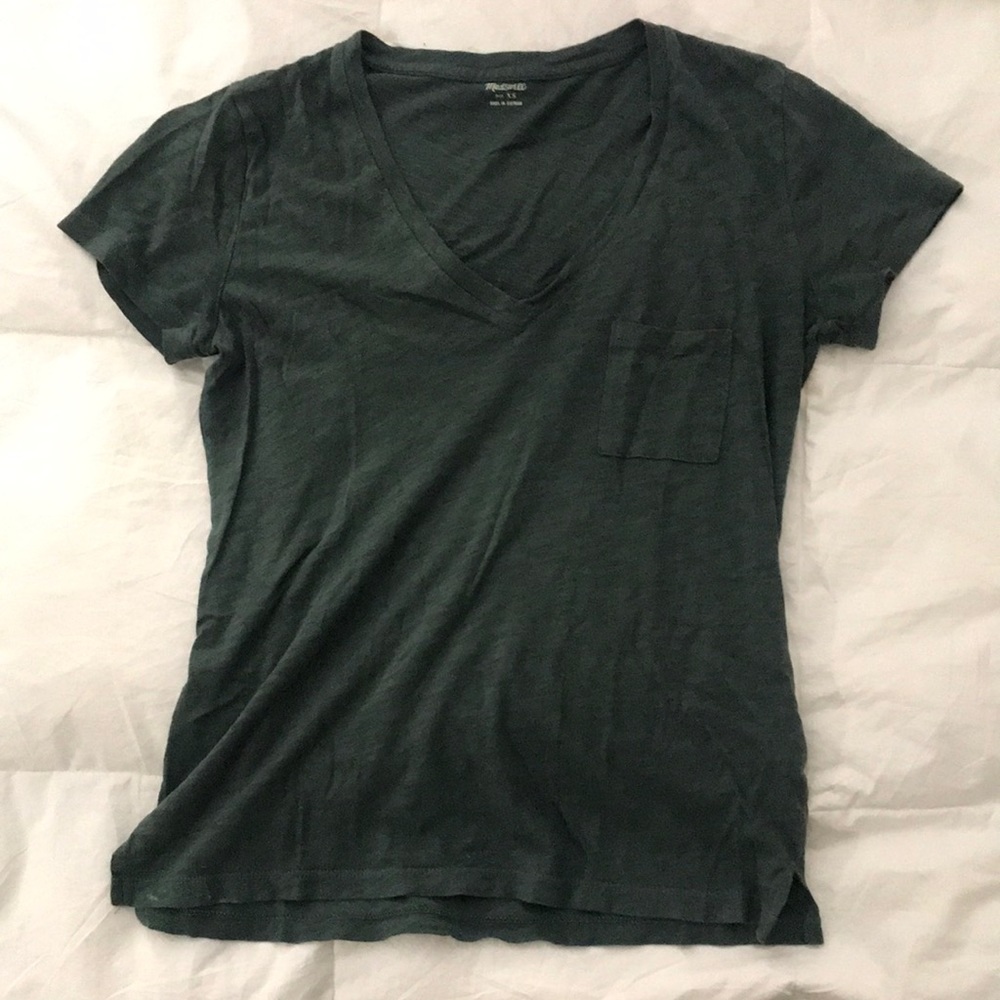 Madewell Size XS Green V-Neck Tee